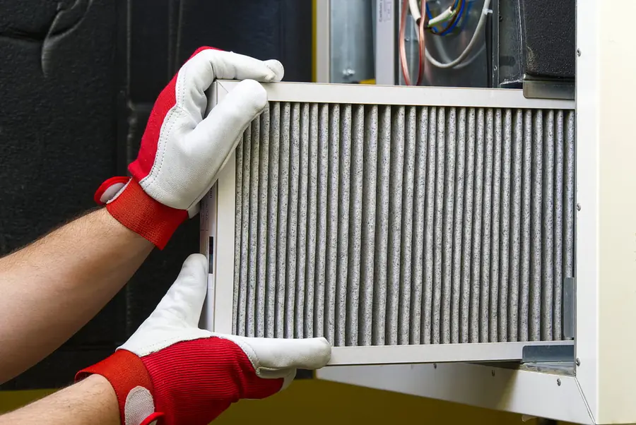 Replacing a home HVAC air filter